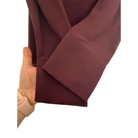 Burgundy BCBG MaxAzria Wrap Tie Long Sleeve Blouse-Small - Picture 5 of 5